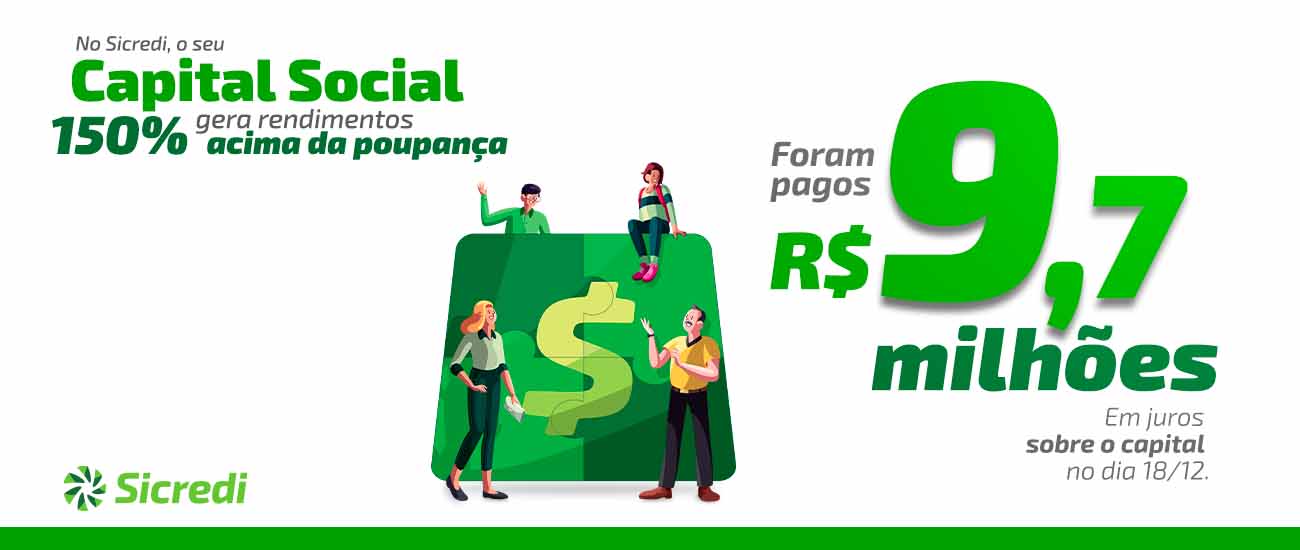 Sicredi paga aos seus associados mais de R$ 1,1 bilhão em juros sobre o ...