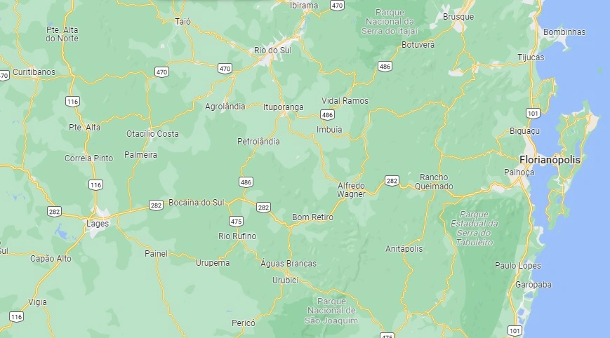  mapa da localização das agências da Sicredi Integração RS/SC 