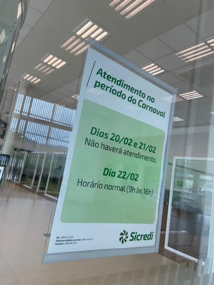  Na quarta-feira, o atendimento ao público nas agências do Sicredi Região dos Vales acontecerá em horário normal, das 9h às 16h..jpeg 