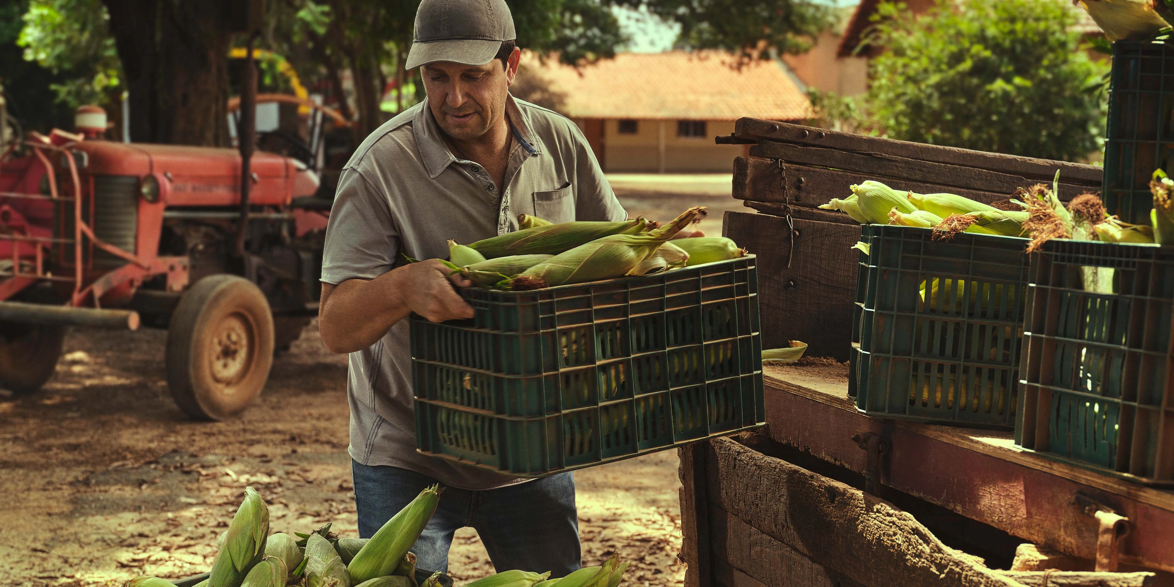  Agricultor descarregando camionete 