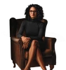  mulher elegante investidora senta numa poltrona 