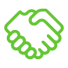  Ícone verde aperto de mãos 