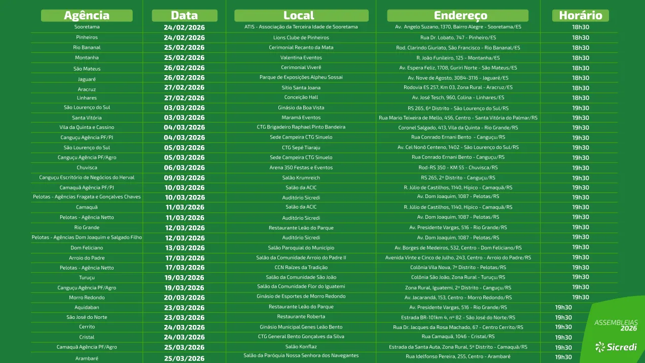  calendário 