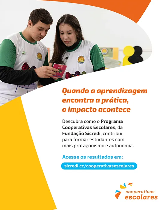  Com o auxílio do professor orientador, os alunos criam as suas próprias cooperativas com fins educativos, ampliando as oportunidades de aprendizado de crianças e adolescentes, vivenciando experiências de valores e princípios cooperativismo. 