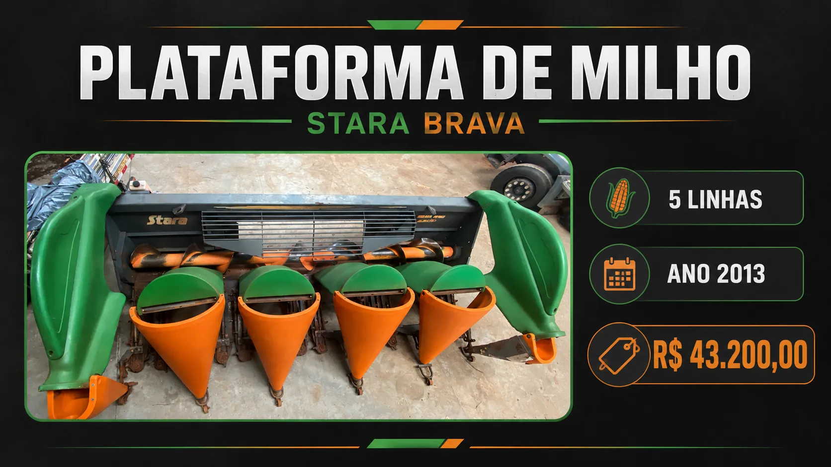  01 - Plataforma de milho Stara 5 linhas 
