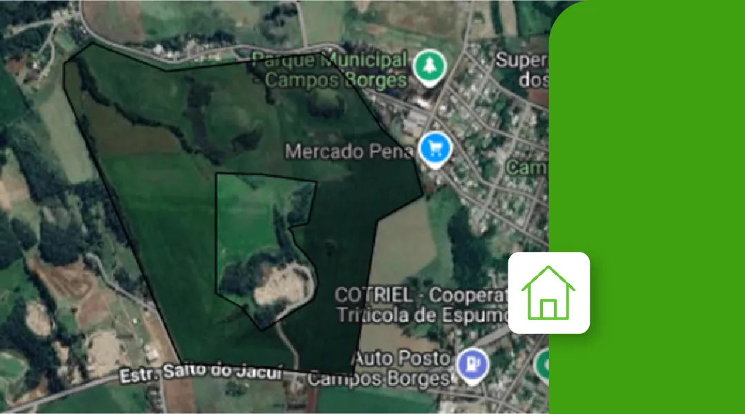  Fração de terras de cultura em Campos Borges/RS 