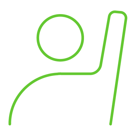 ícone de pessoa com braço levantado