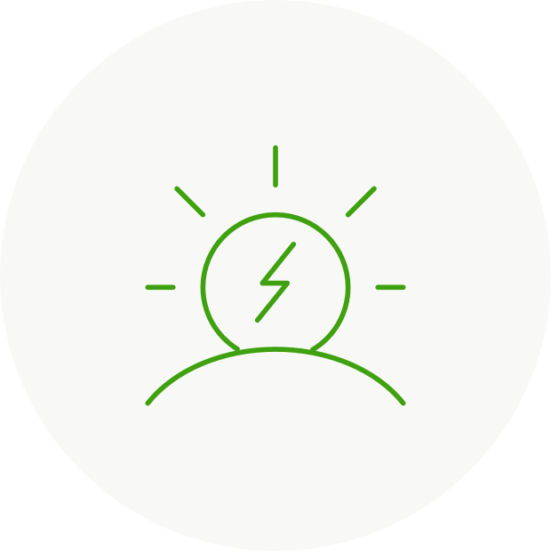 ícone de sol simbolizando energia limpa