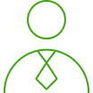 Ícone verde de uma pessoa usando gravata