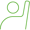 ícone de uma pessoa com um braço levantado