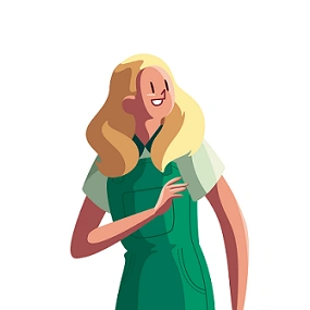 ilustração de associada loira acenando