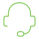  ícone de um rosto com fone para atendimento 