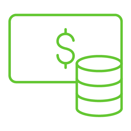 ícone de dinheiro em papel e moeda