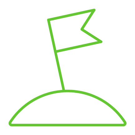 ícone de bandeira cravada na terra