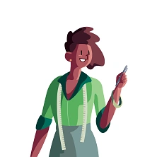 ilustração de associada negra sorrindo