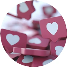  ilustração de vários símbolos de like 