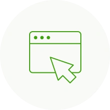  Ícone de um navegador de internet e uma seta de computador a frente 