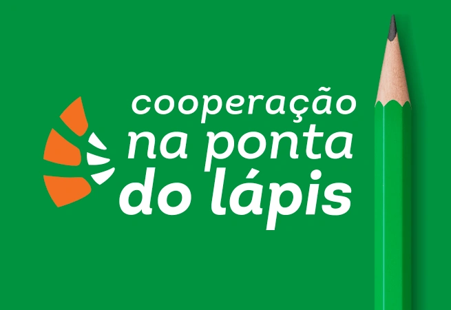  Logotipo do programa de educação financeira do Sicredi, o Cooperação na Ponta do Lápis 