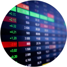  painel com numerações da bolsa de valores 