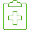  Ícone de uma prancheta com símbolo de cruz hospitalar 