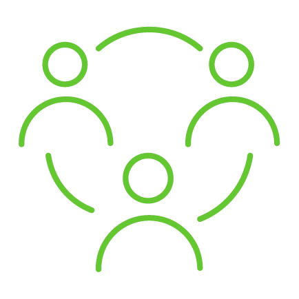 ícone de círculo de pessoas