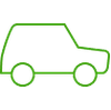  Ícone verde de um carro 