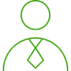  Ícone verde de uma pessoa usando gravata 