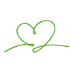  ícone de um coração verde em fundo branco 