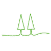  ícone com dois pinheiros verdes em fundo branco 