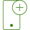  Ícone de celular e símbolo de mais 