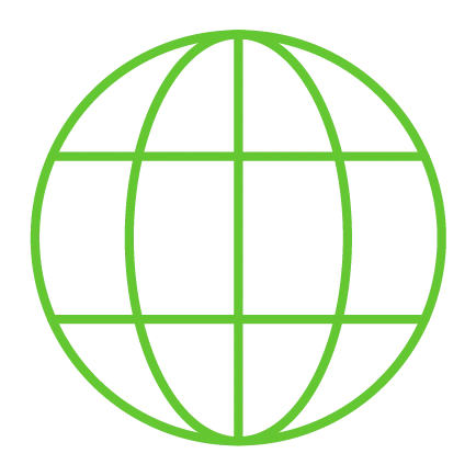 globo simulando comunicação acessível e segura.