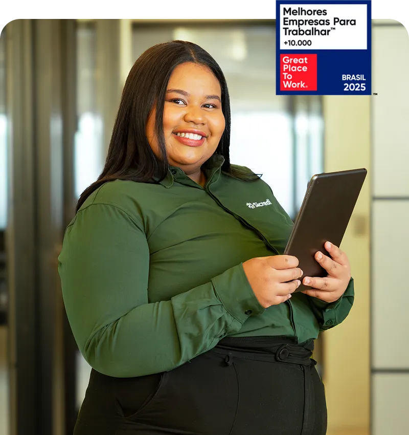  Colaboradora Sicredi com Selo GPTW 