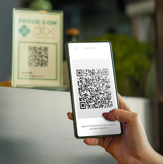  cliente paga conta através de Pix do Sicredi por QR Code 