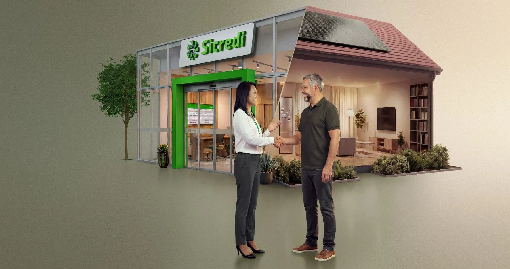  Associado cumprimentando gerente do Sicredi 