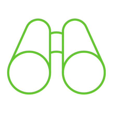  ícone de binóculo que representa visão 