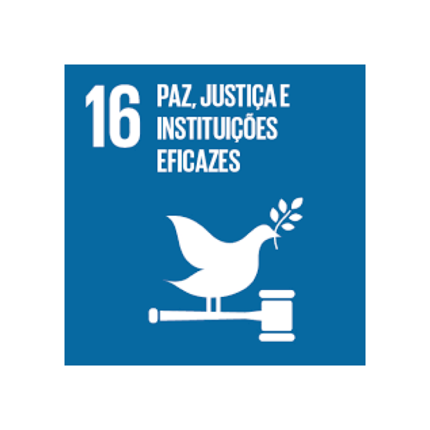ilustração do 16º ODS paz, justiça e instituições eficazes