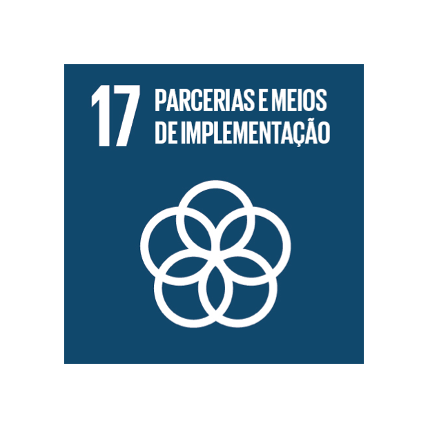 ilustração do 17º ODS parcerias e meios de implementação