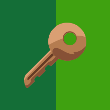 ilustração de uma chave em fundo verde