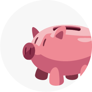 ilustração de um cofre de porquinho rosa